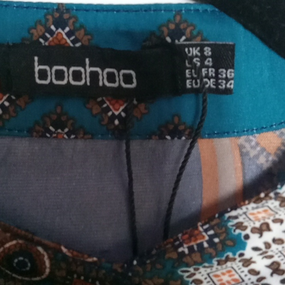 Boohoo Teal and Black Midi Dress - Picture 3 of 5